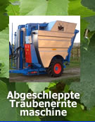 Abgeschleppte Traubenerntemaschine